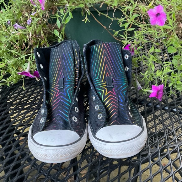 Classic Converse Cool Multicolor Iridescent All Star High Top Sneaker! - Picture 14 of 15